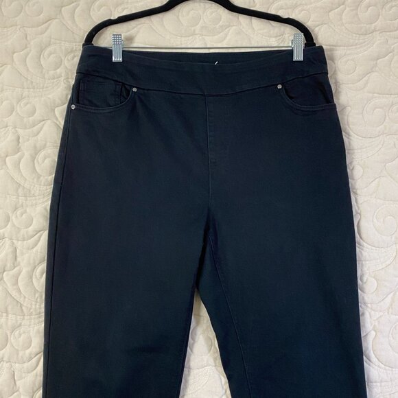 Up! Pull on Jeans Black Straight Leg High Rise Size 12 - Picture 2 of 11